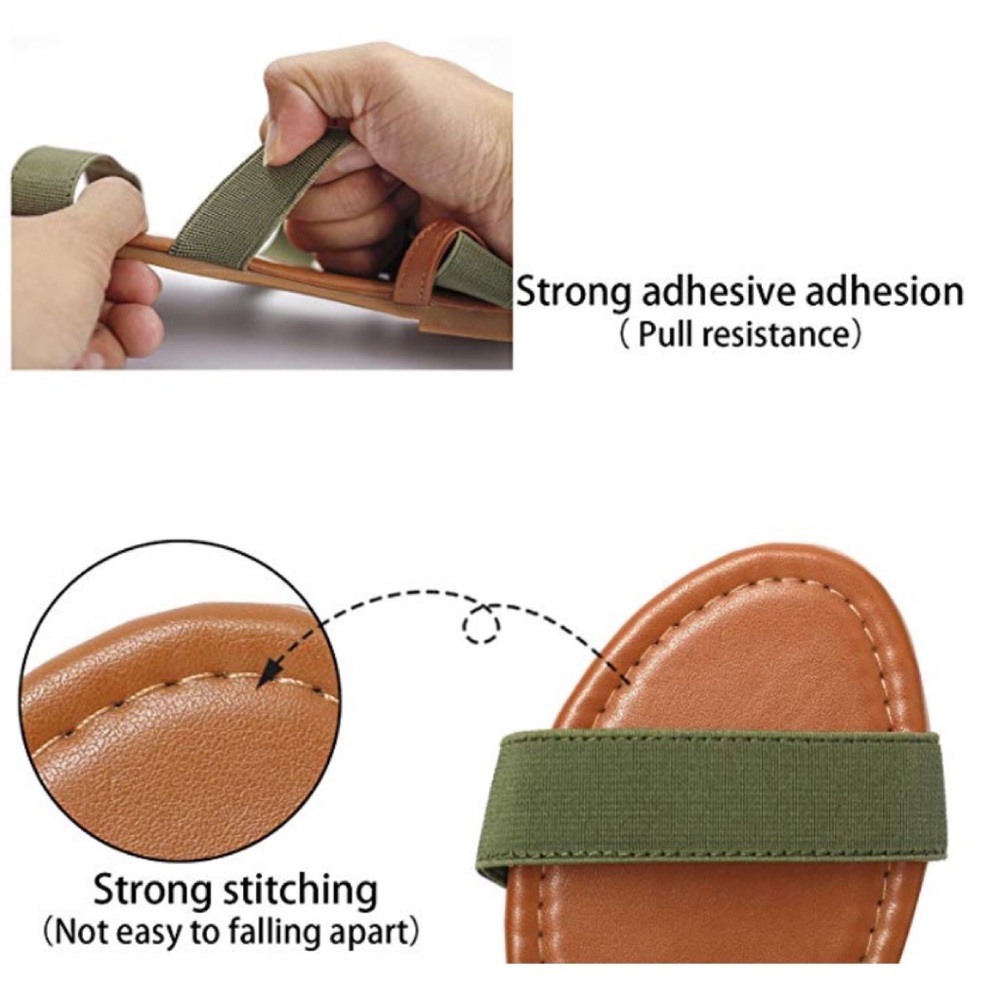 Olive & Brown Elastic Strap Sandal - Picture 7 of 8